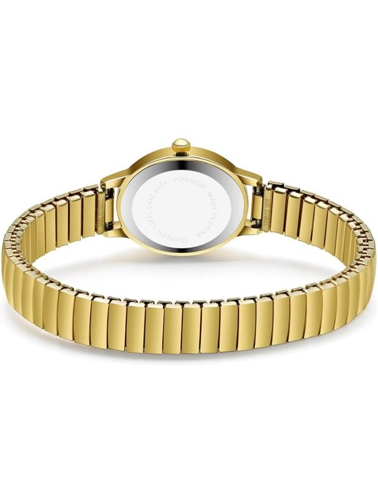 Women\'s Gold Analog Quartz Alloy Steel Expansion Band Waterproof Wrist Watch main image 4